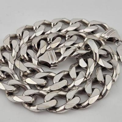Sterling Silver 925 Very Large Curb Link Chain HEAVY