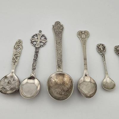 Assortment Of Silver Spoons 925 830 800 Sterling 
