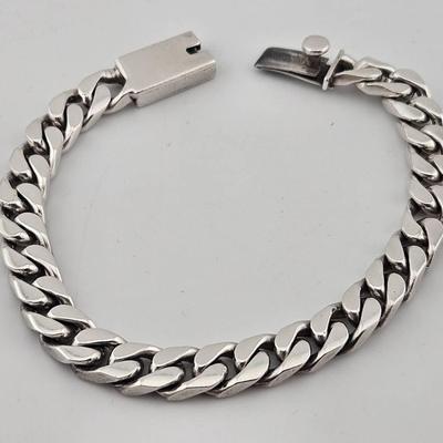 Sterling Silver 925 Curb Link Bracelet 