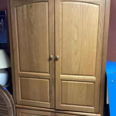 Living room armoire blonde wood