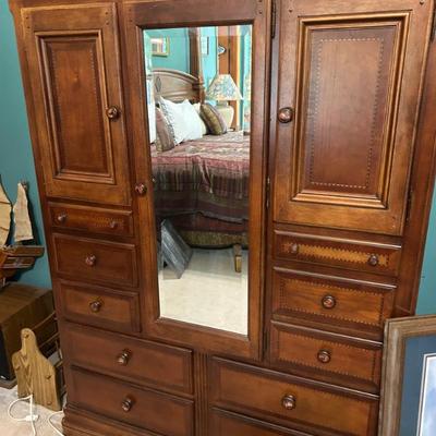 Bedroom mission style armoire dresser