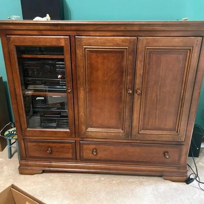 Bedroom mission style entertainment dresser