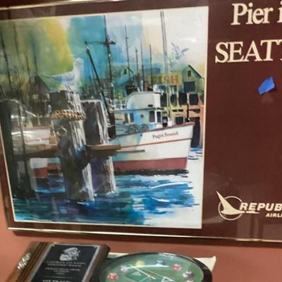 Wall art pier into seattle