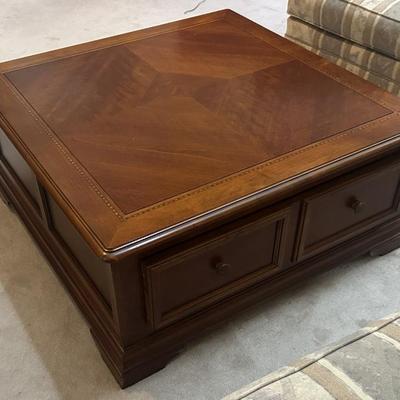Living room country french 2 drawer square coffee table
