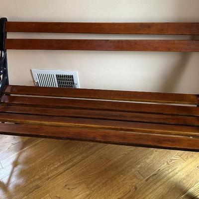 Wood and cast iron bench