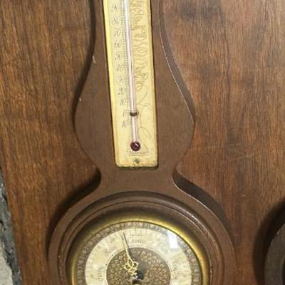 Antique weather station barometer thermometer and hygrometer