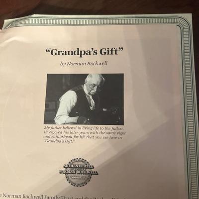 Collector plate norman rockwell grandpas gift certificate