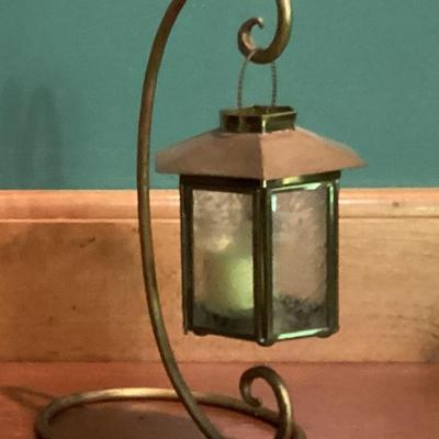 Candle holder brass lantern with stand