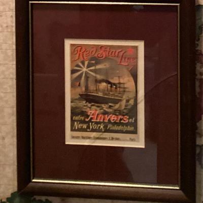 Wall art 1920s vintage travel poster red star anders ny