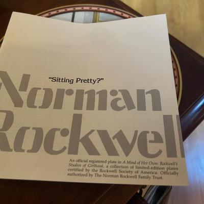 Collector plate norman rockwell sitting pretty certificate