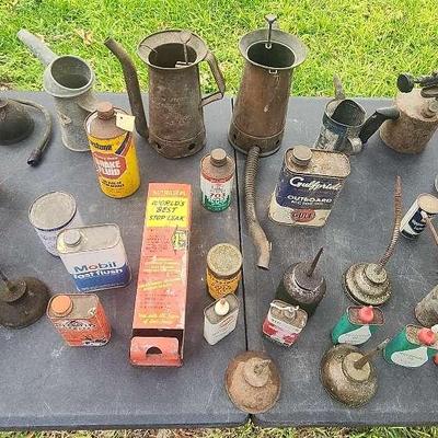 Vintage Oil Cans and Bottles