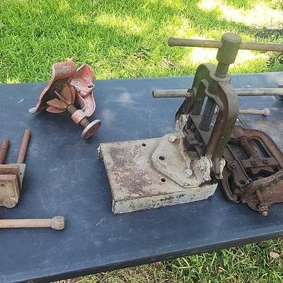 Vintage Pipe Vise Cutter, Vises, Tire Tube, Monkey Grip Tire Tube Repair