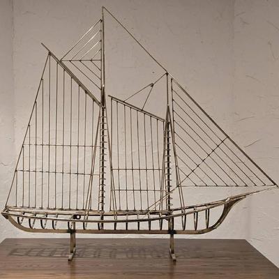 Signed Curtis Jere Sailboat Sculpture #2 (B)