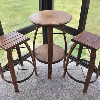 Barrel Stave Bistro Table Set (BP)