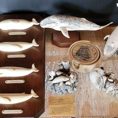 Resin Whale Plaque + (LR)