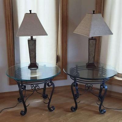 Pair of End Tables w/ Lamps (LR)