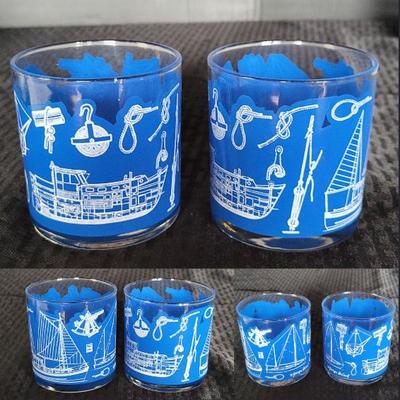 Georges Briard "Come Sail Away" Old Fashioned Glasses (K)
