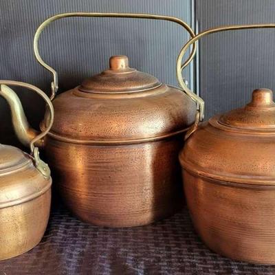 Tin-Lined Copper Teapots (BR2)