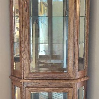 Oak Corner Curio Cabinet #2 (FH)