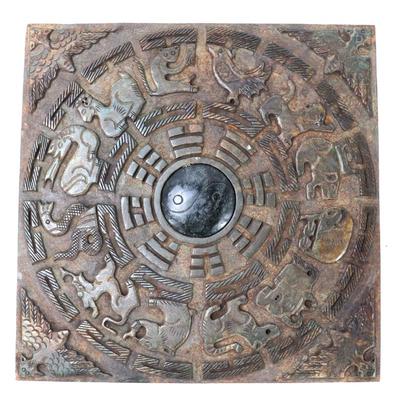 Sale Photo Thumbnail #336: Lot 338 handsome chinese carved zodiac calendar