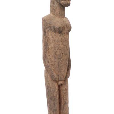 Sale Photo Thumbnail #391: Lot 393 heavy lobi carved wood figure late 19th early 20th c.