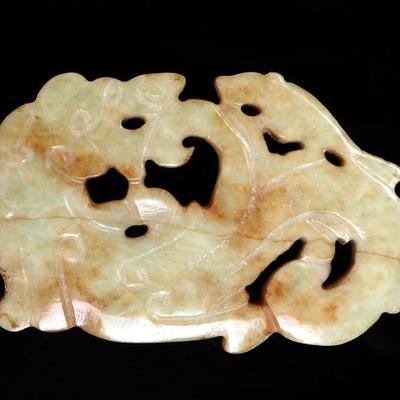 Sale Photo Thumbnail #329: Lot 331 chinese white jade style dragon pendant