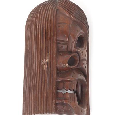 Sale Photo Thumbnail #368: Lot 370 vintage tiki wood carved tribal mask