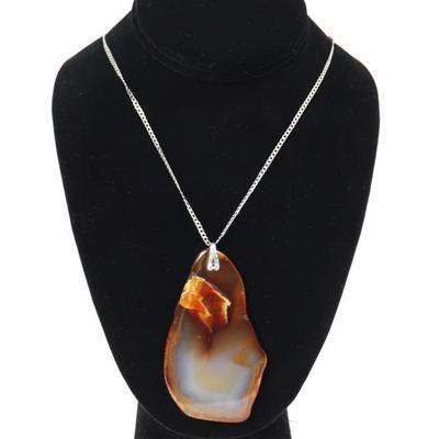 Sale Photo Thumbnail #221: Lot 221 beautiful large slate agate pendant