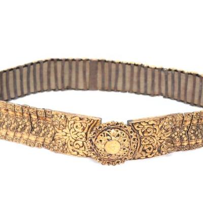 Sale Photo Thumbnail #134: Lot 134 brightly gilt balkan caucasian belt 73 panels