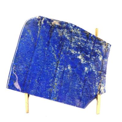 Sale Photo Thumbnail #253: Lot 254 gorgeous raw slab of lapis lazuli on stand
