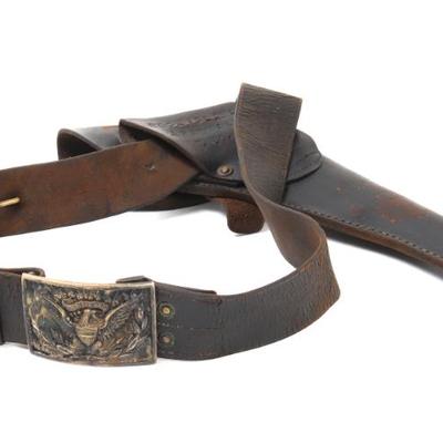 Sale Photo Thumbnail #112: Lot 112 complete civil war belt buckle & holster