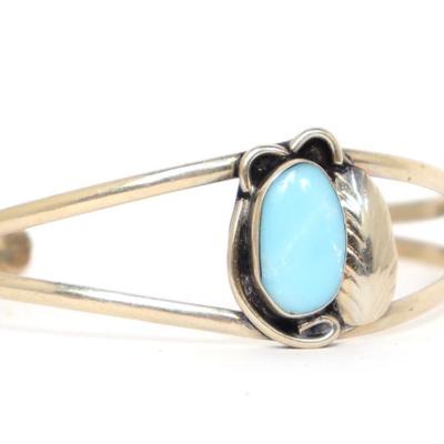 Sale Photo Thumbnail #208: Lot 208 gorgeous sterling silver turquoise native american bracelet