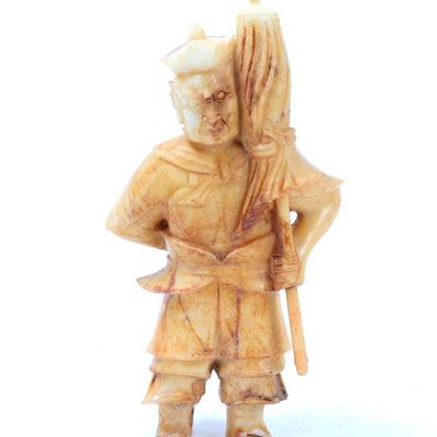 Sale Photo Thumbnail #319: Lot 321 chinese white hardstone standing warrior