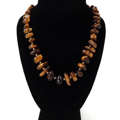Sale Photo Thumbnail #168: Lot 168 stunning all natural tiger s eye beaded necklace