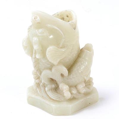 Sale Photo Thumbnail #314: Lot 316 chinese boxwood fish brush holder