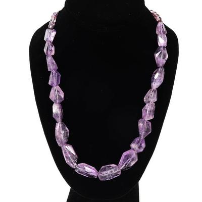 Sale Photo Thumbnail #165: Lot 165 lovely lavendar purple chunky amethyst necklace