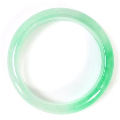 Sale Photo Thumbnail #198: Lot 198 stunning chinese green white jade bangle