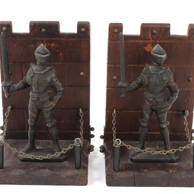 Sale Photo Thumbnail #248: Lot 249 pair of armour knight bookends
