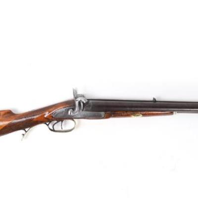 Lot 79 american double barrel percussion blanket gun