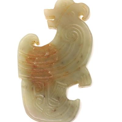 Sale Photo Thumbnail #343: Lot 345 chinese jade style archaistic bird pendant