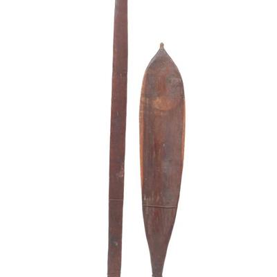 Sale Photo Thumbnail #396: Lot 398 two aboriginal weapons atl atl & woomera