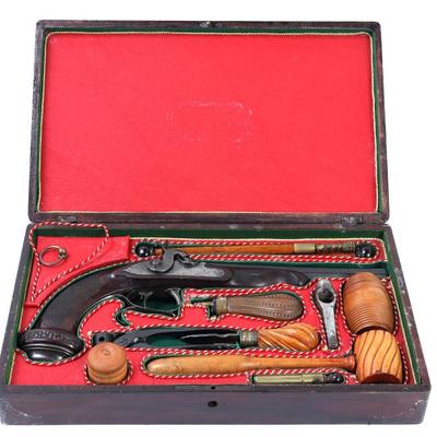 Lot 2 officers percussion pistol by lepage aine