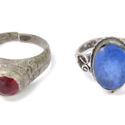 Sale Photo Thumbnail #178: Lot 178 two fine early persian silvered rings