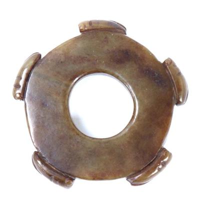 Sale Photo Thumbnail #188: Lot 188 chinese jade style locust bi disc
