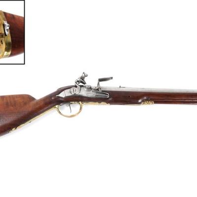 Lot 83 excellent flintlock carbine w expanding stock 18th c.