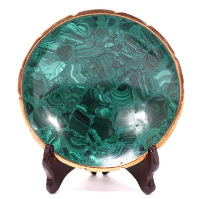 Sale Photo Thumbnail #249: Lot 250 lovely natural malachite bowl