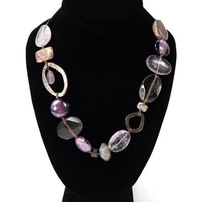 Sale Photo Thumbnail #167: Lot 167 gorgeous amethyst rock crystal necklace