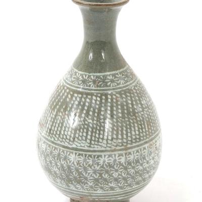 Sale Photo Thumbnail #296: Lot 297 beautiful korean celedon glazed vase