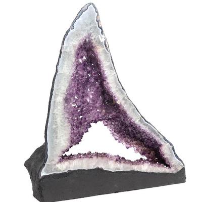 Sale Photo Thumbnail #259: Lot 260 stunning shark fin amethyst geode cluster