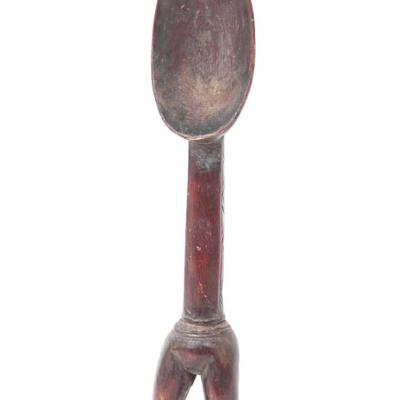 Sale Photo Thumbnail #388: Lot 390 dan wood carved spoon figure guinea coast